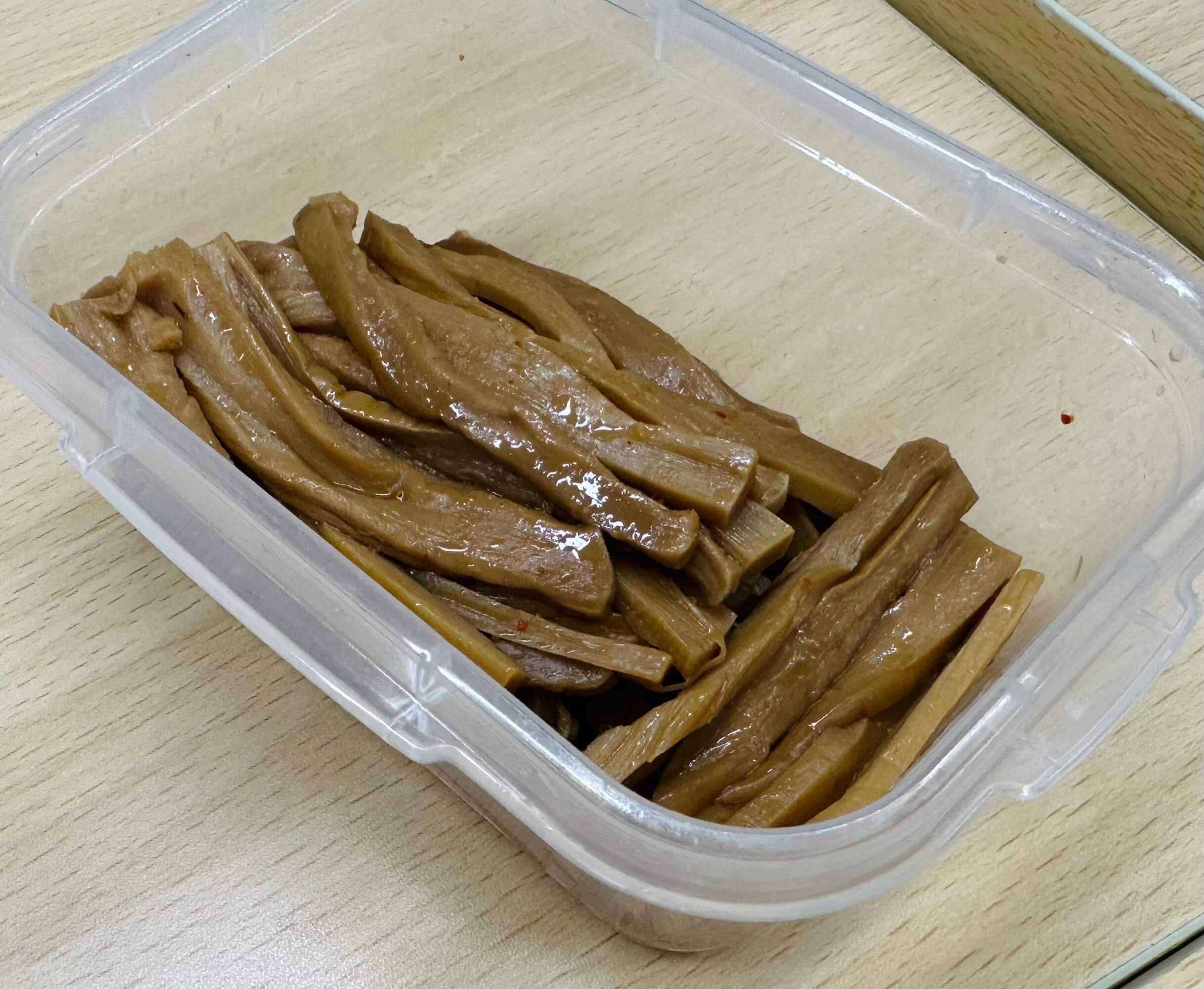 第35回"麺"夢塾　乾燥メンマ調理ずみ。