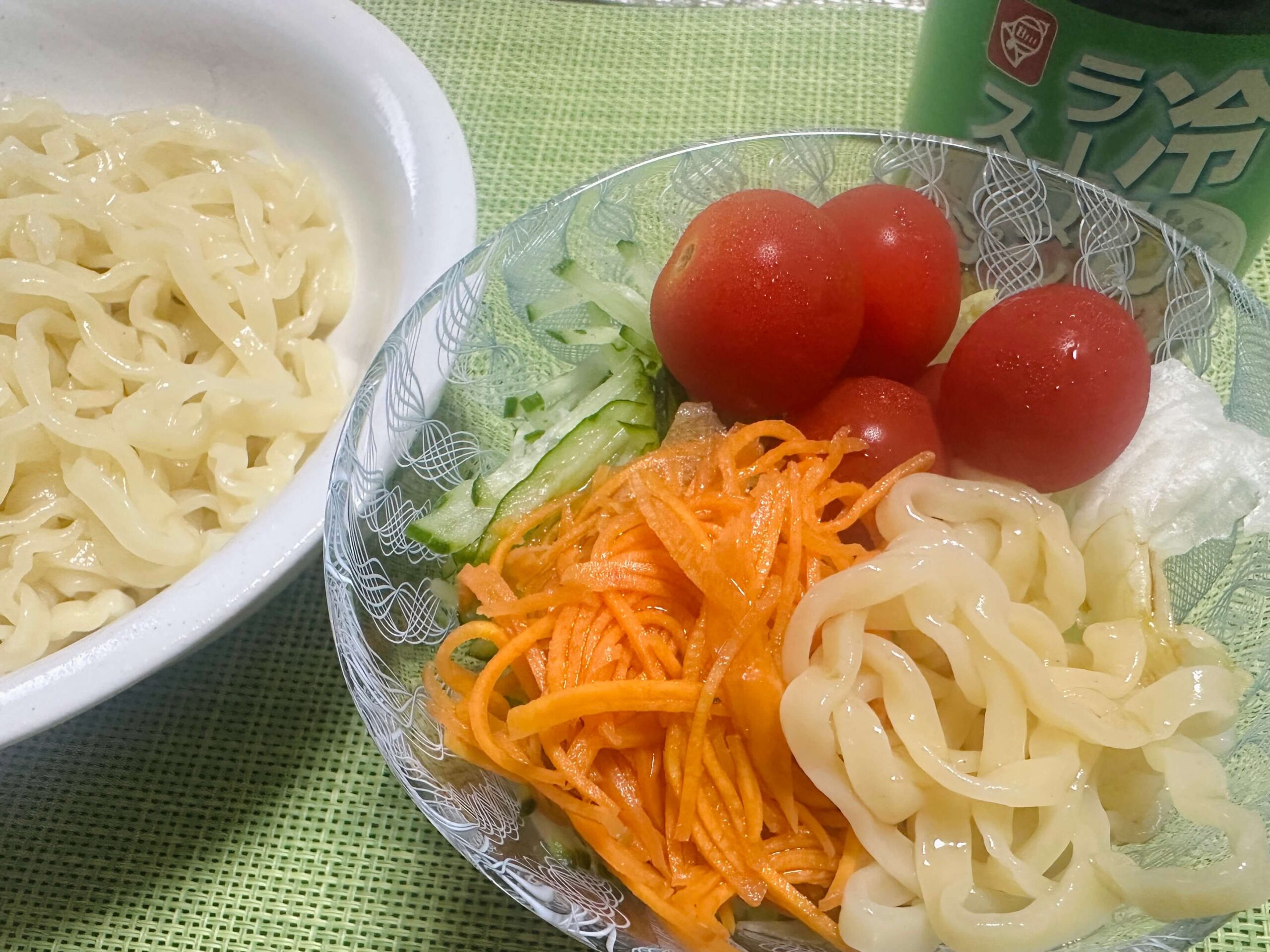 喜多方ラーメン 冷しラーメンスープでラーメンサラダに。